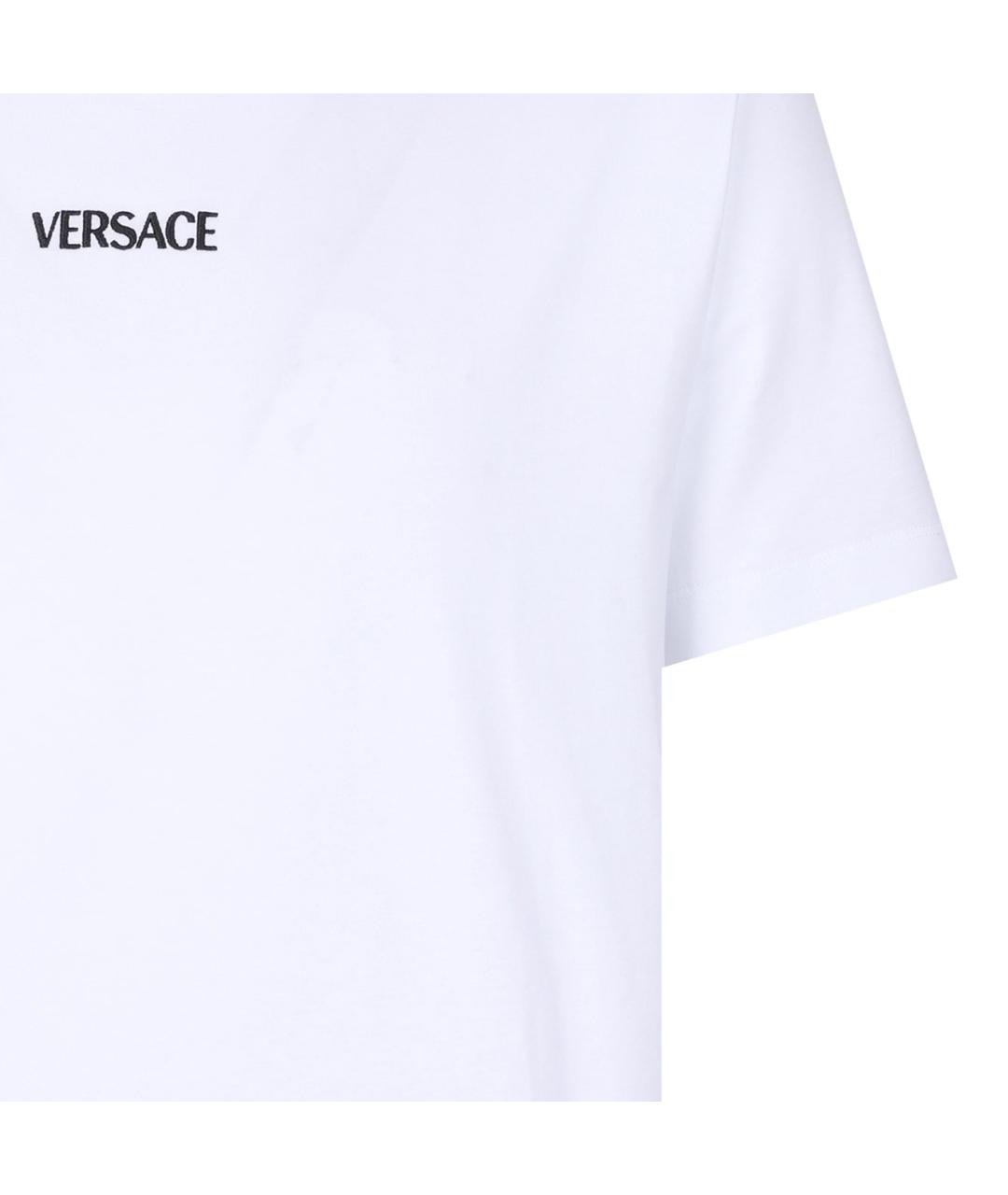 VERSACE Белая хлопковая футболка, фото 4