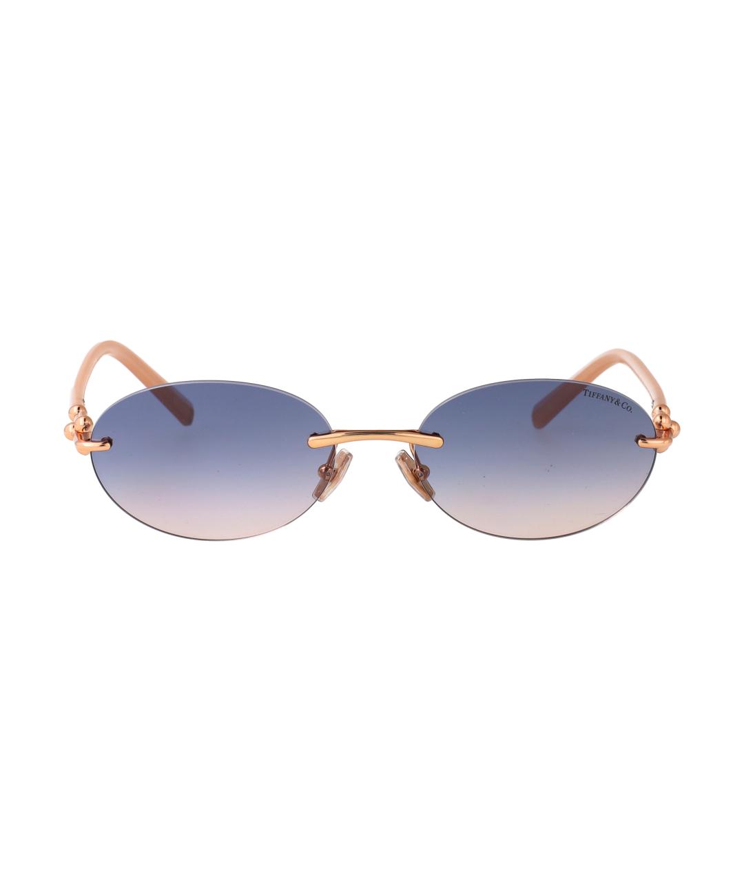 TIFFANY&CO Золотые металлические солнцезащитные очки, фото 1