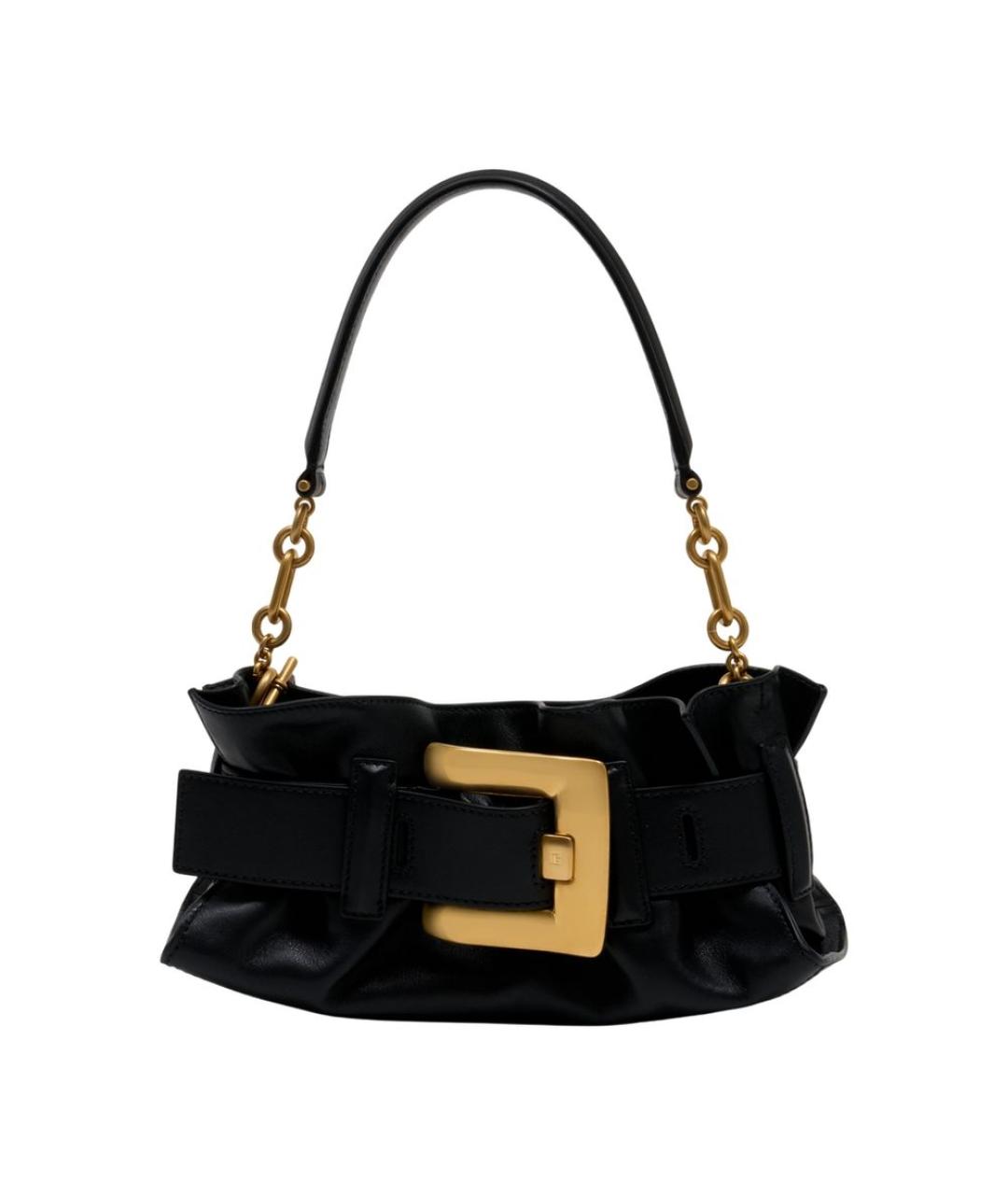 BALMAIN Черная кожаная сумка через плечо, фото 1