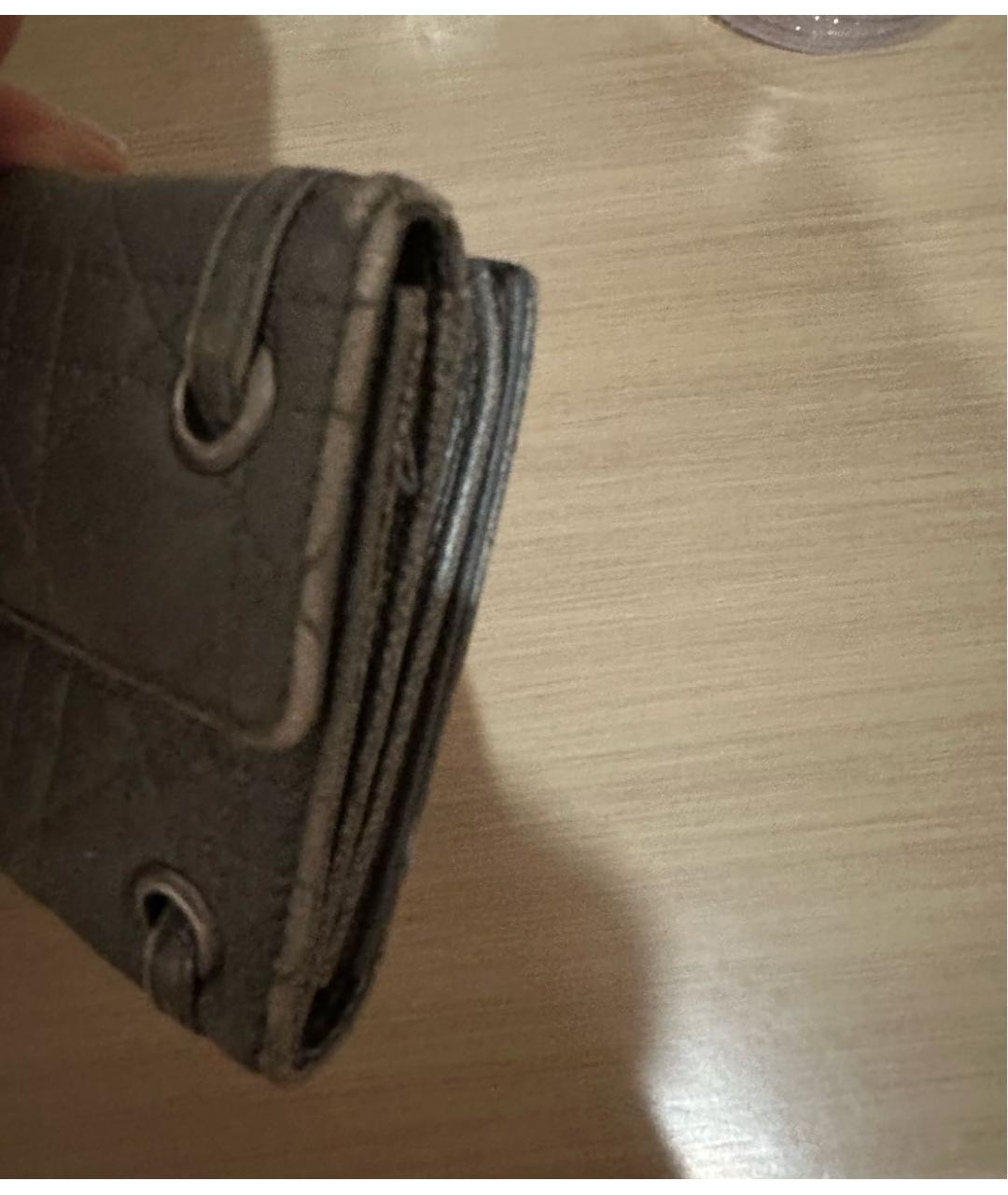 CHRISTIAN DIOR PRE-OWNED Серый кожаный кошелек, фото 7