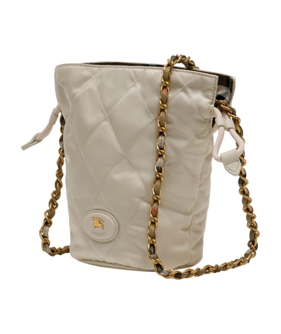 BURBERRY Бежевая тканевая сумка тоут, фото 2