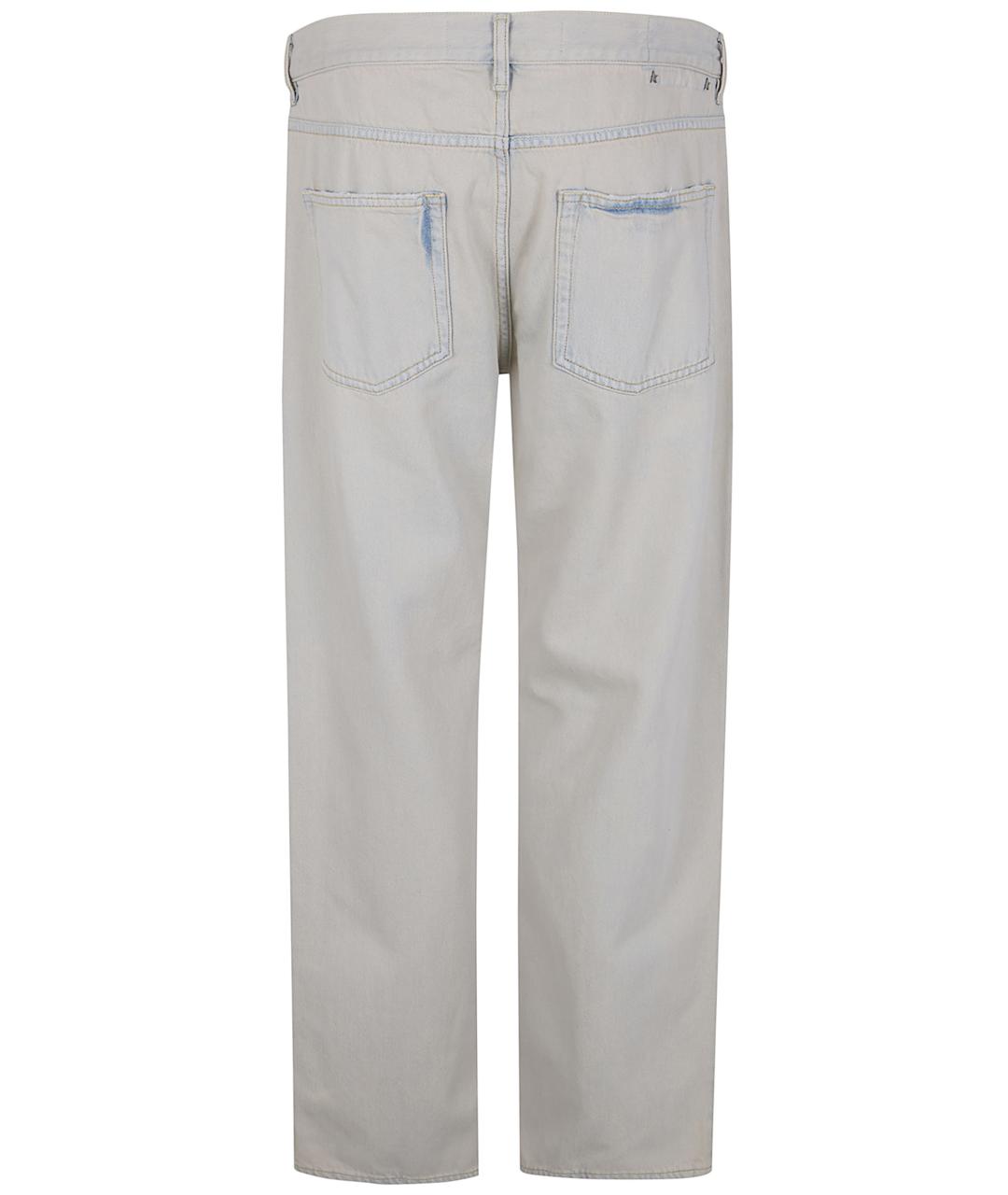 GOLDEN GOOSE DELUXE BRAND Голубые хлопковые прямые джинсы, фото 2