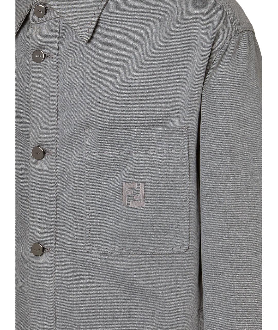 FENDI Серая хлопковая кэжуал рубашка, фото 4