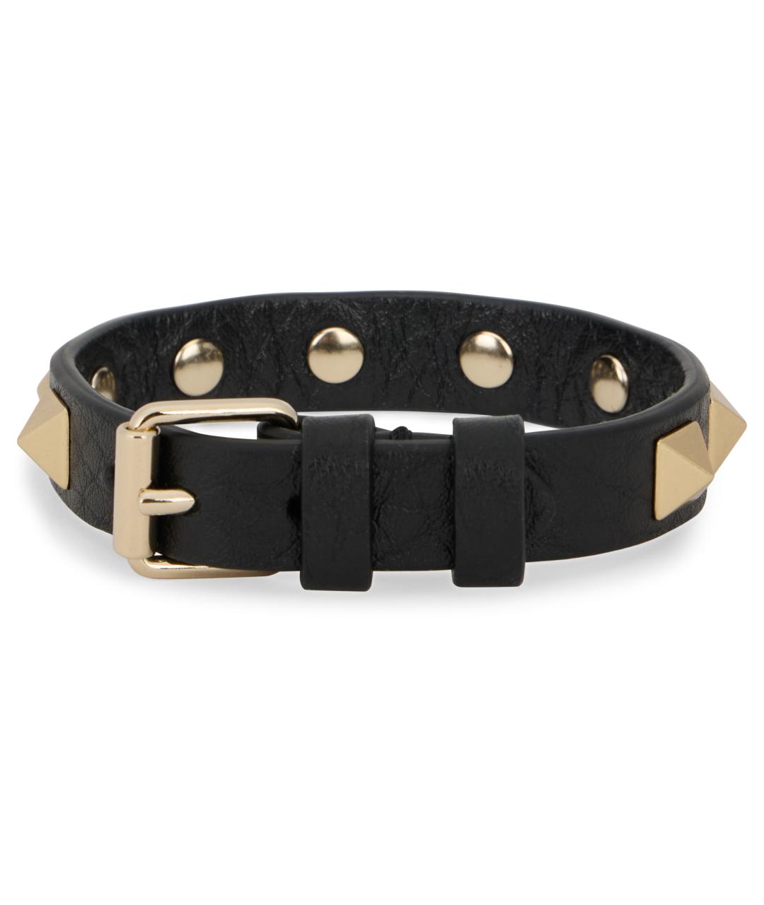 VALENTINO Черный кожаный браслет, фото 3