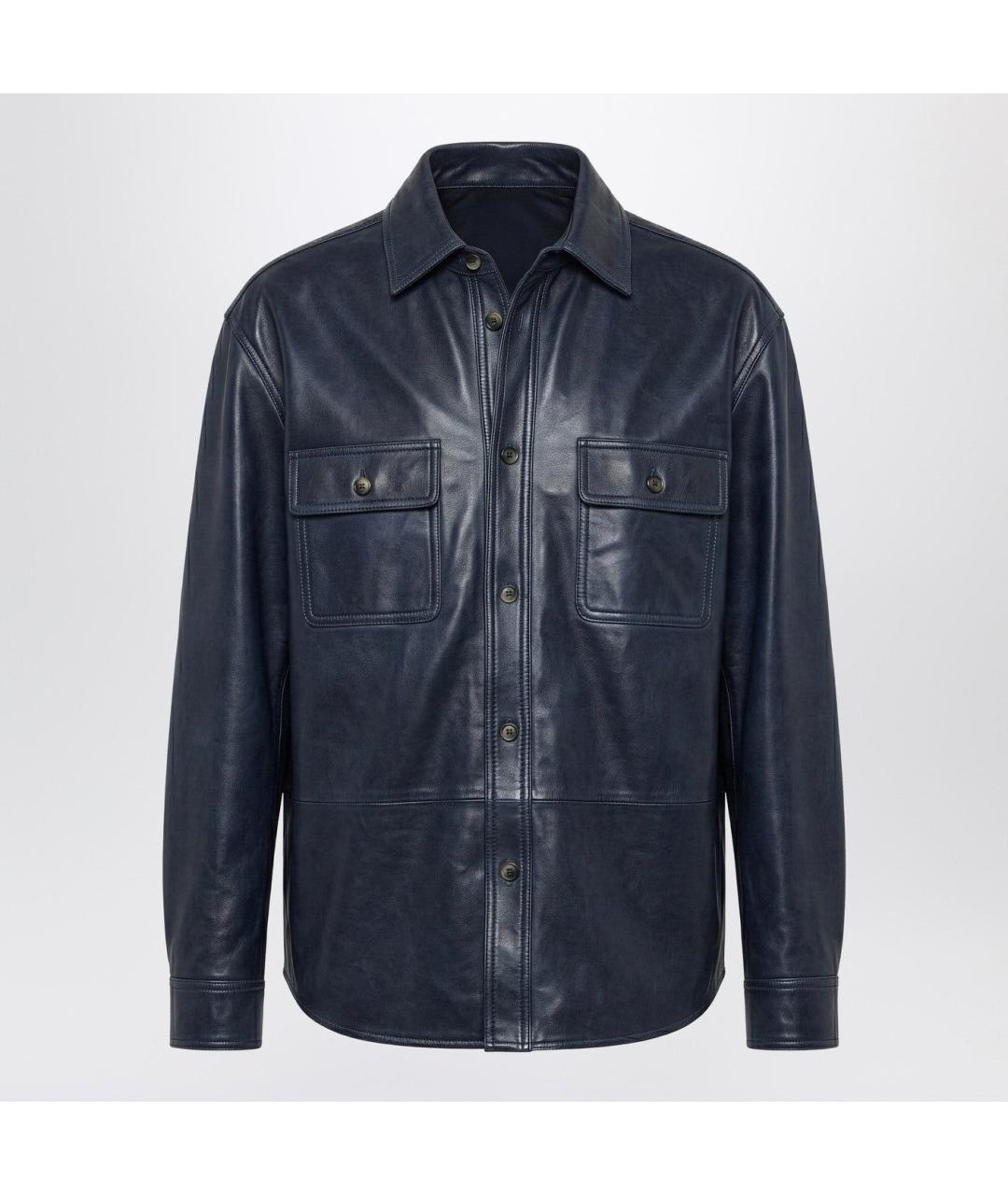 LOEWE Синяя кожаная куртка, фото 3