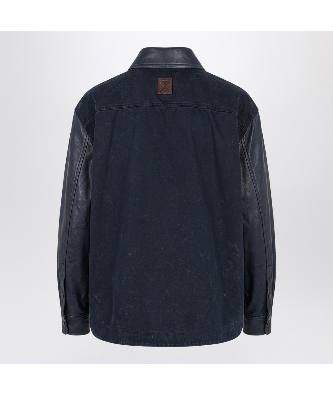 LOEWE Синяя кожаная куртка, фото 2