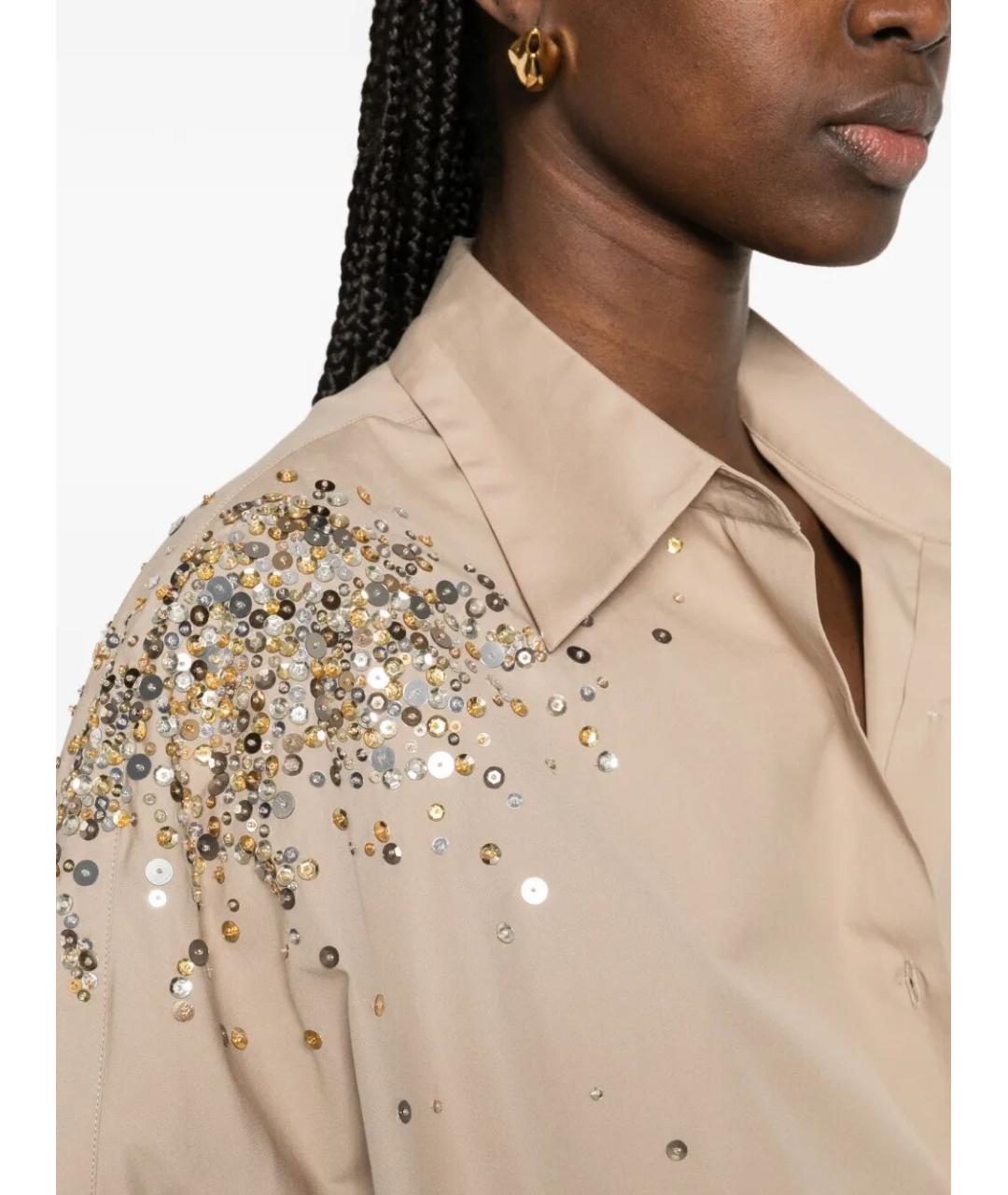 DRIES VAN NOTEN Бежевая хлопковая рубашка, фото 5