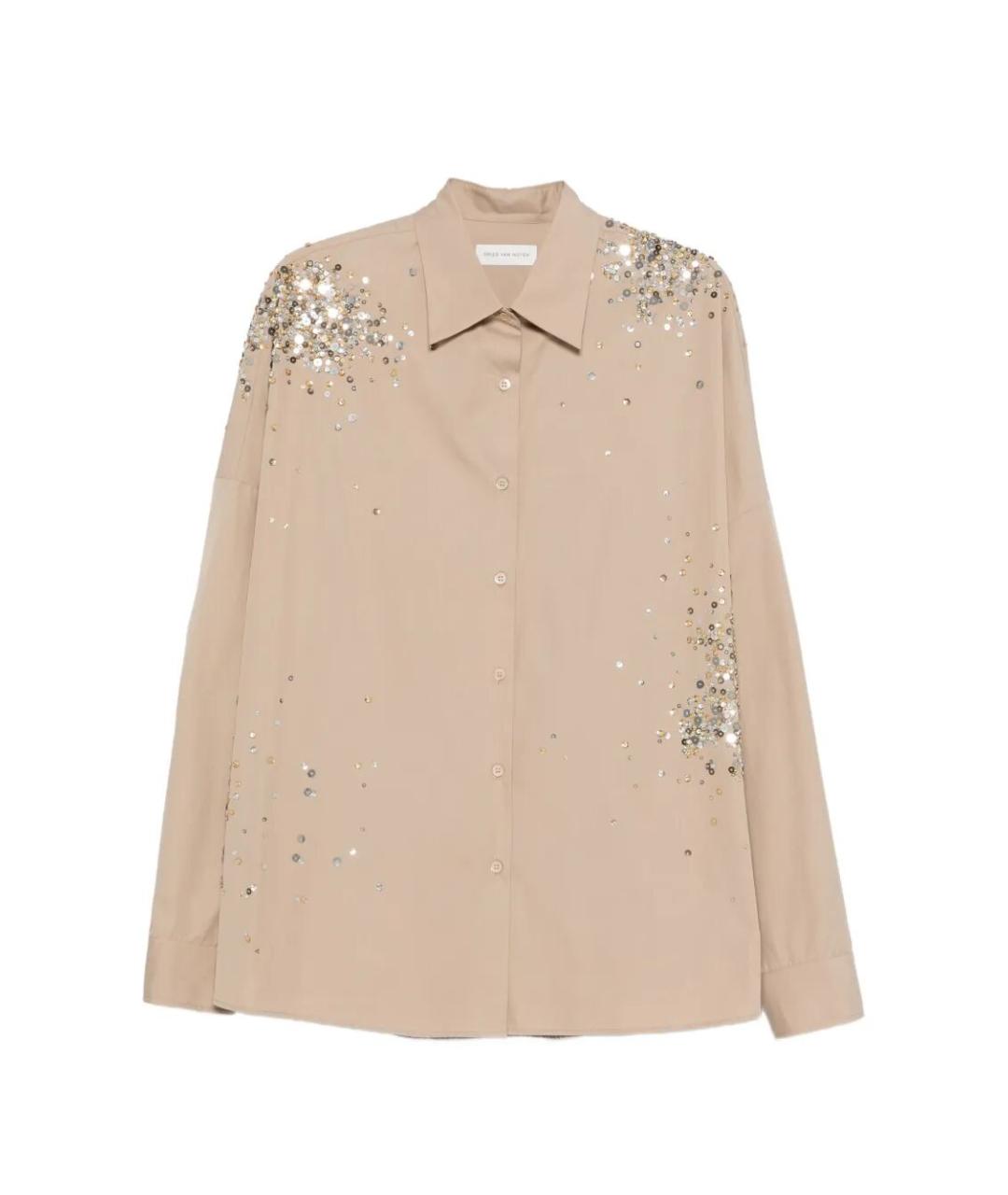 DRIES VAN NOTEN Бежевая хлопковая рубашка, фото 1