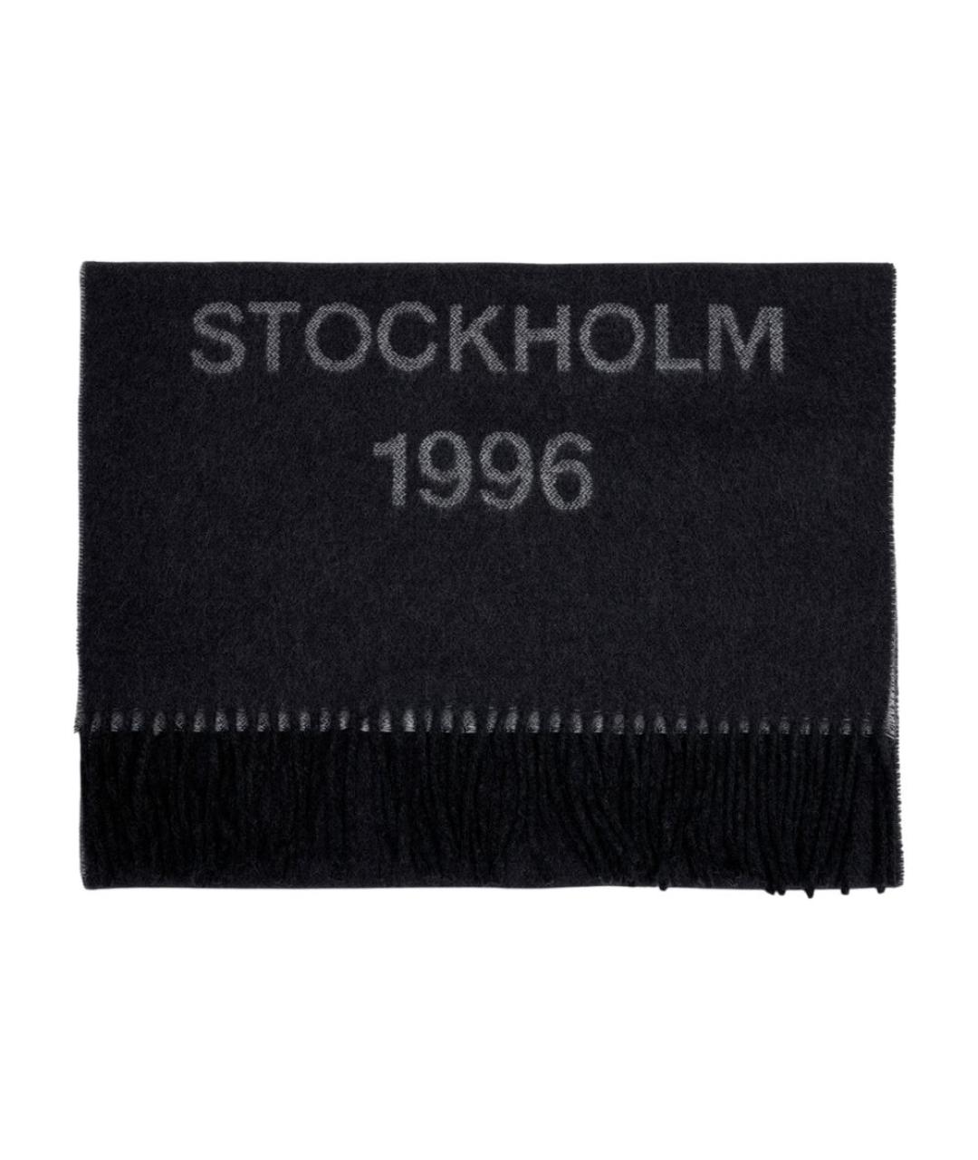 ACNE STUDIOS Черный шерстяной шарф, фото 2