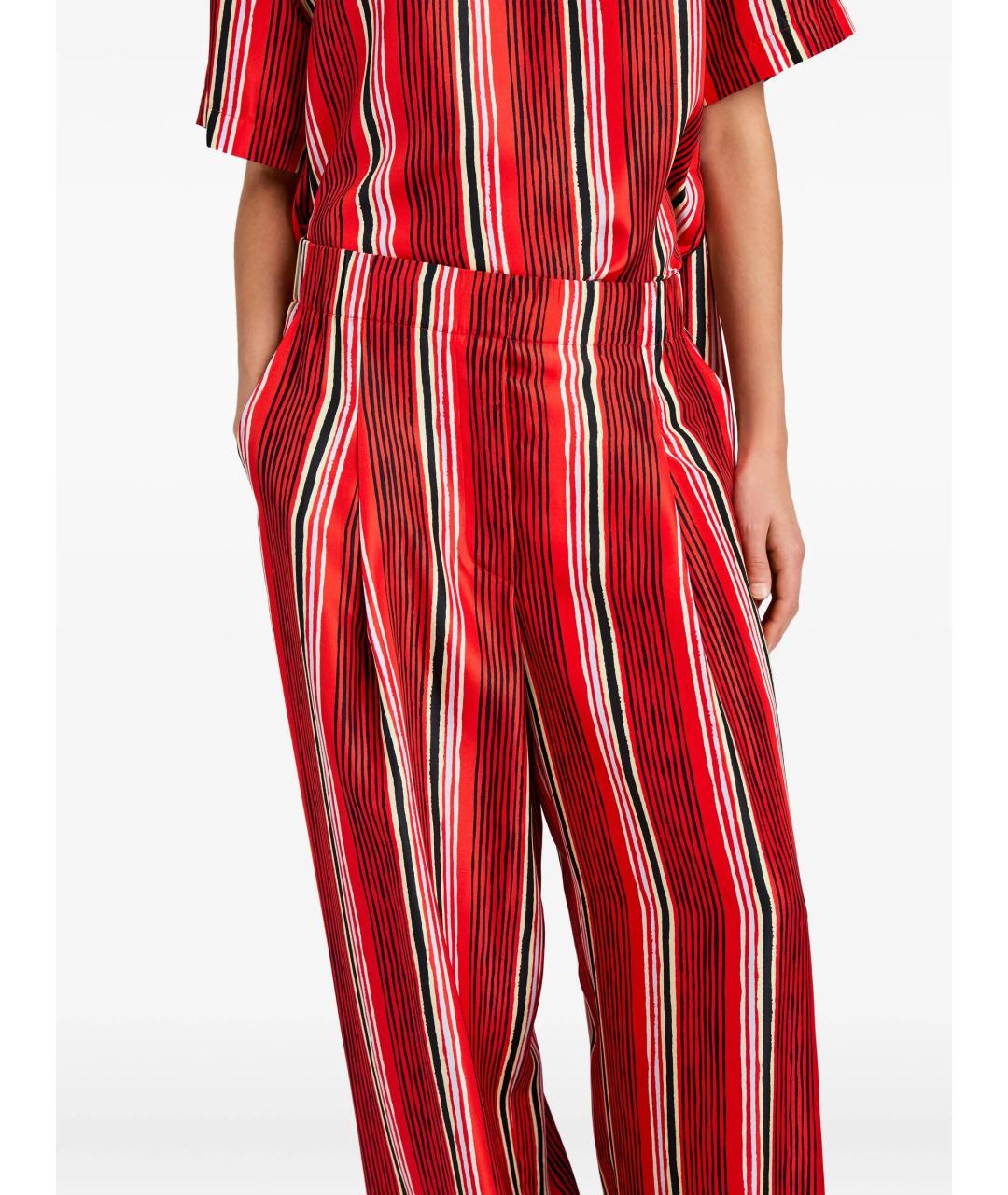 PROENZA SCHOULER Красные шелковые брюки широкие, фото 4