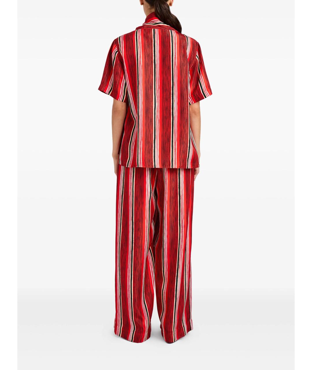 PROENZA SCHOULER Красные шелковые брюки широкие, фото 2