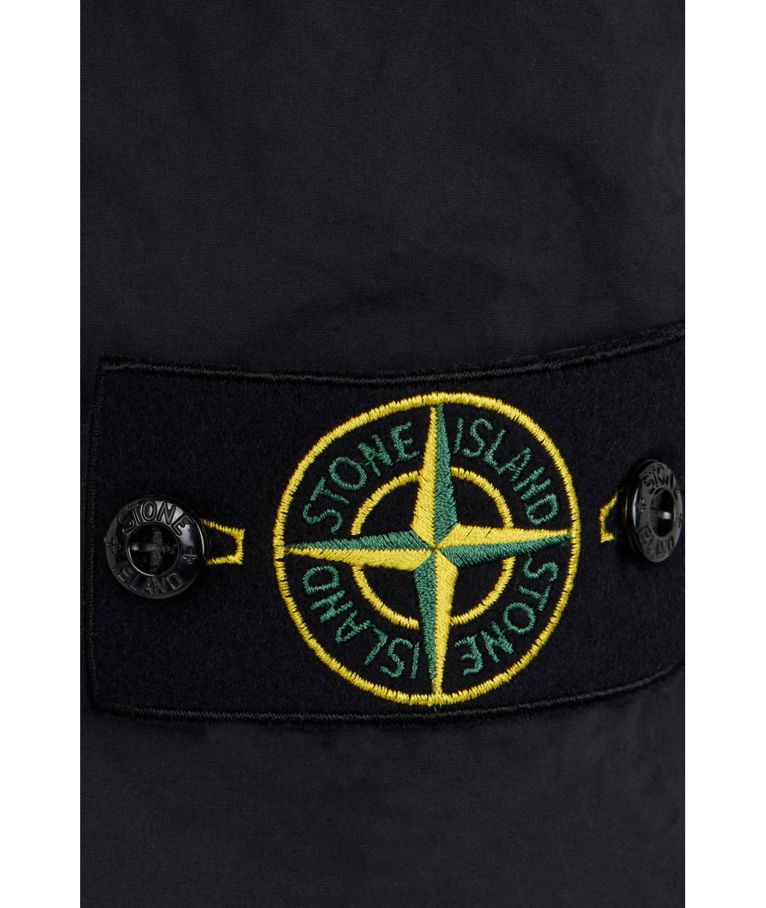 STONE ISLAND Темно-синие хлопковые шорты, фото 3