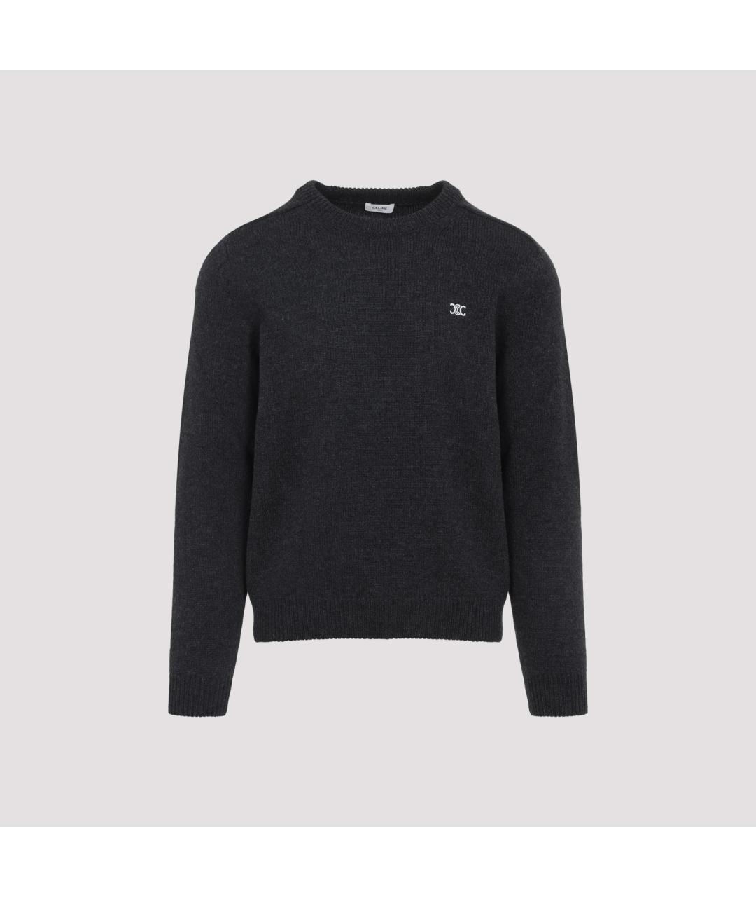 CELINE Антрацитовый шерстяной джемпер / свитер, фото 5