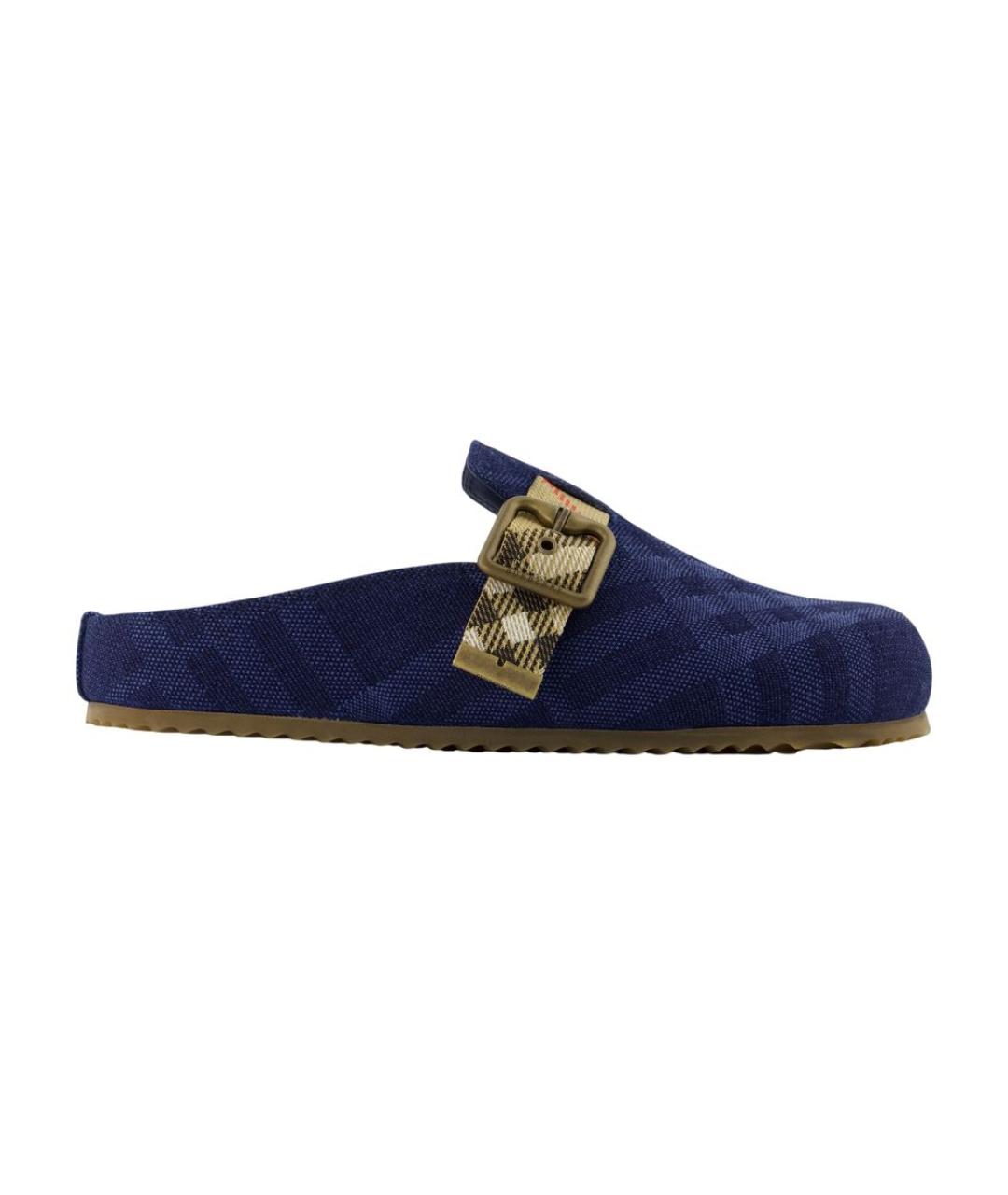 BURBERRY Синие текстильные сабо, фото 1