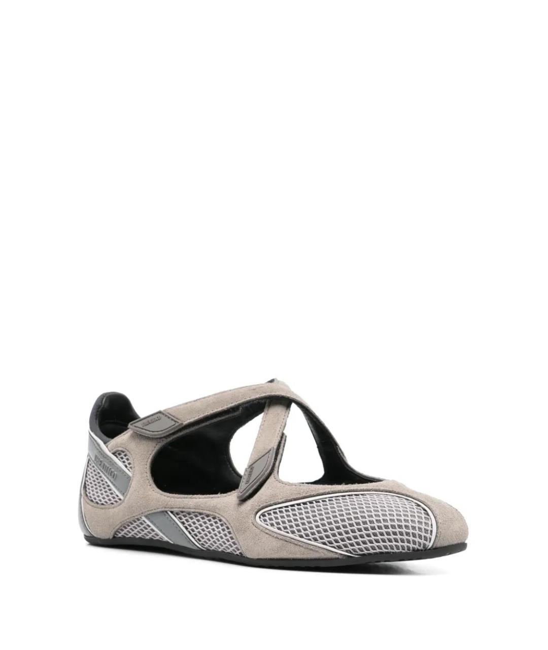 THE ATTICO Серые синтетические балетки, фото 3