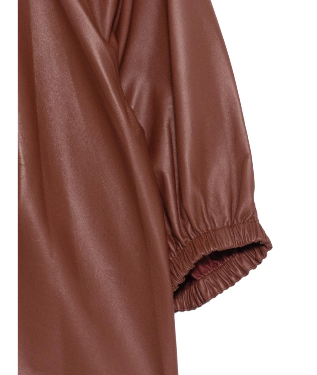 YVES SALOMON Коричневая кожаная блузы, фото 3