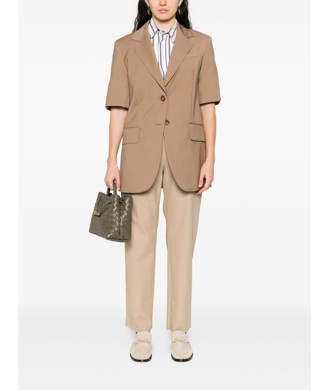 MAX MARA Коричневый шерстяной жакет/пиджак, фото 2