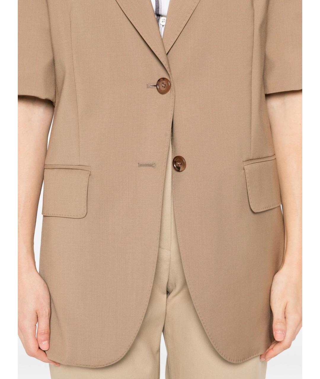 MAX MARA Коричневый шерстяной жакет/пиджак, фото 5