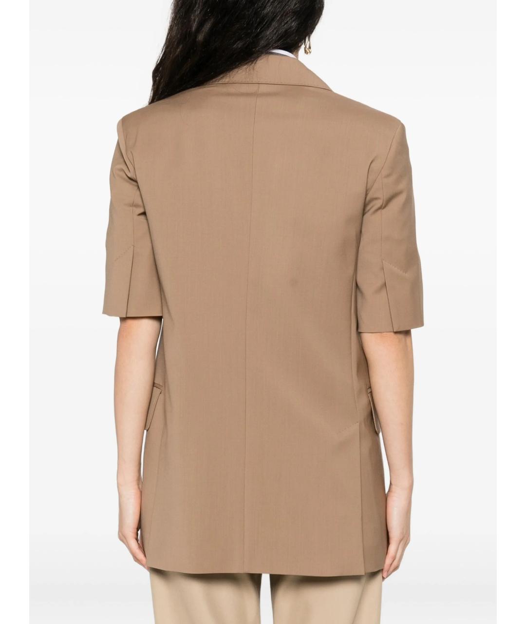 MAX MARA Коричневый шерстяной жакет/пиджак, фото 3