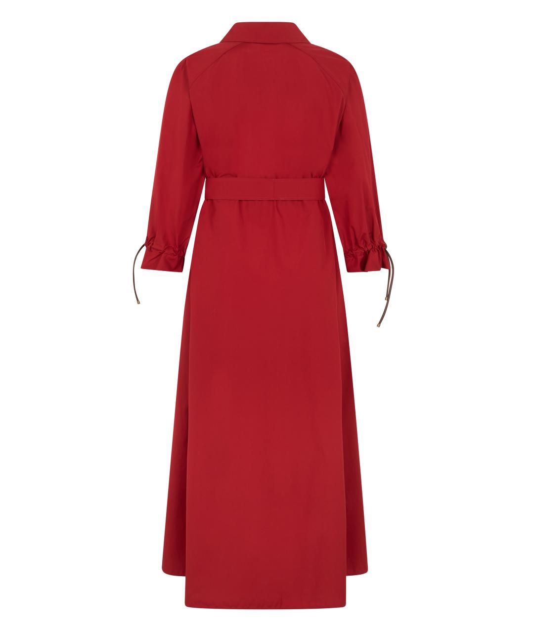 MAX MARA Красное хлопковое повседневное платье, фото 2