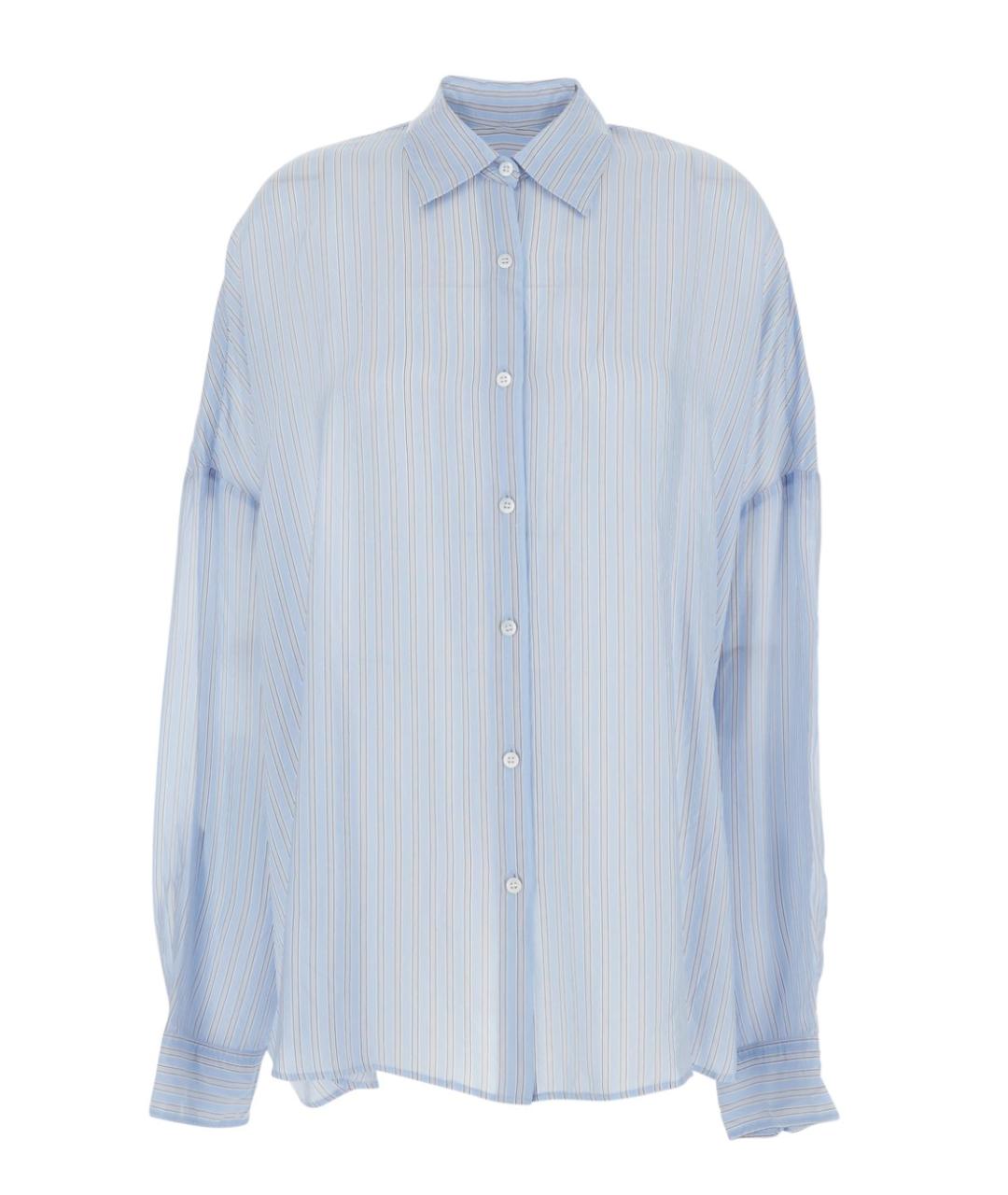 DRIES VAN NOTEN Голубая вискозная рубашка, фото 1