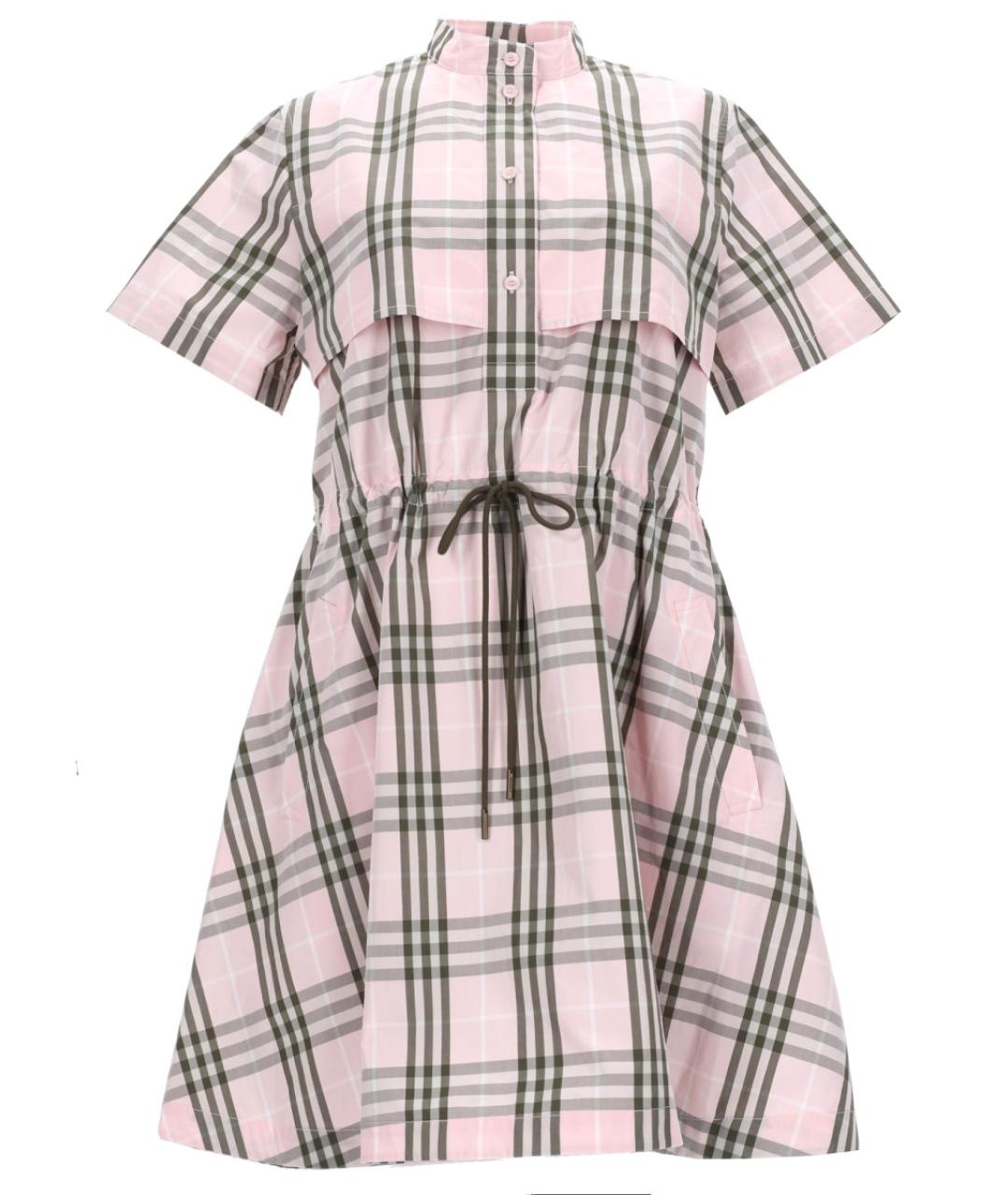 BURBERRY Розовое хлопковое повседневное платье, фото 1