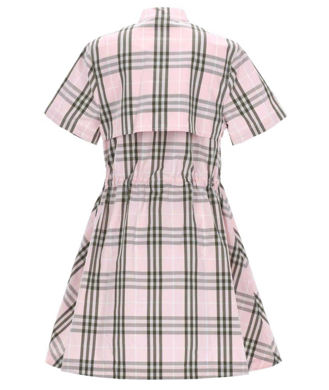 BURBERRY Розовое хлопковое повседневное платье, фото 3