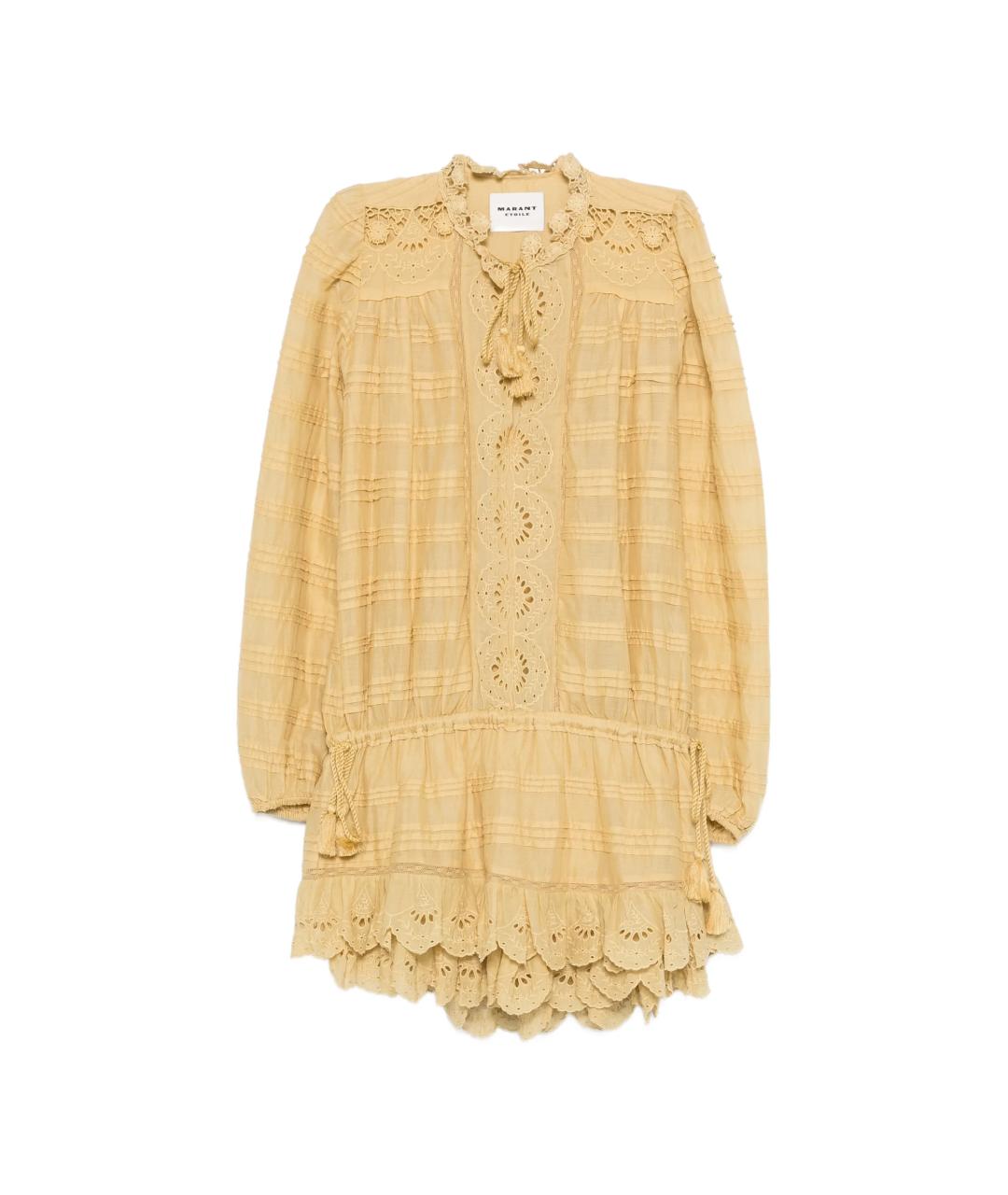 ISABEL MARANT Горчичное полиэстеровое повседневное платье, фото 1