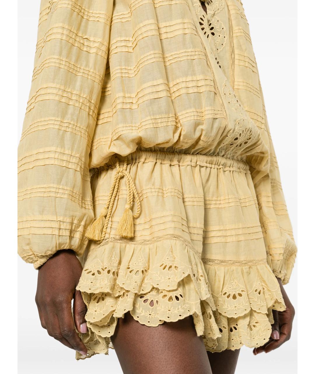 ISABEL MARANT Горчичное полиэстеровое повседневное платье, фото 3