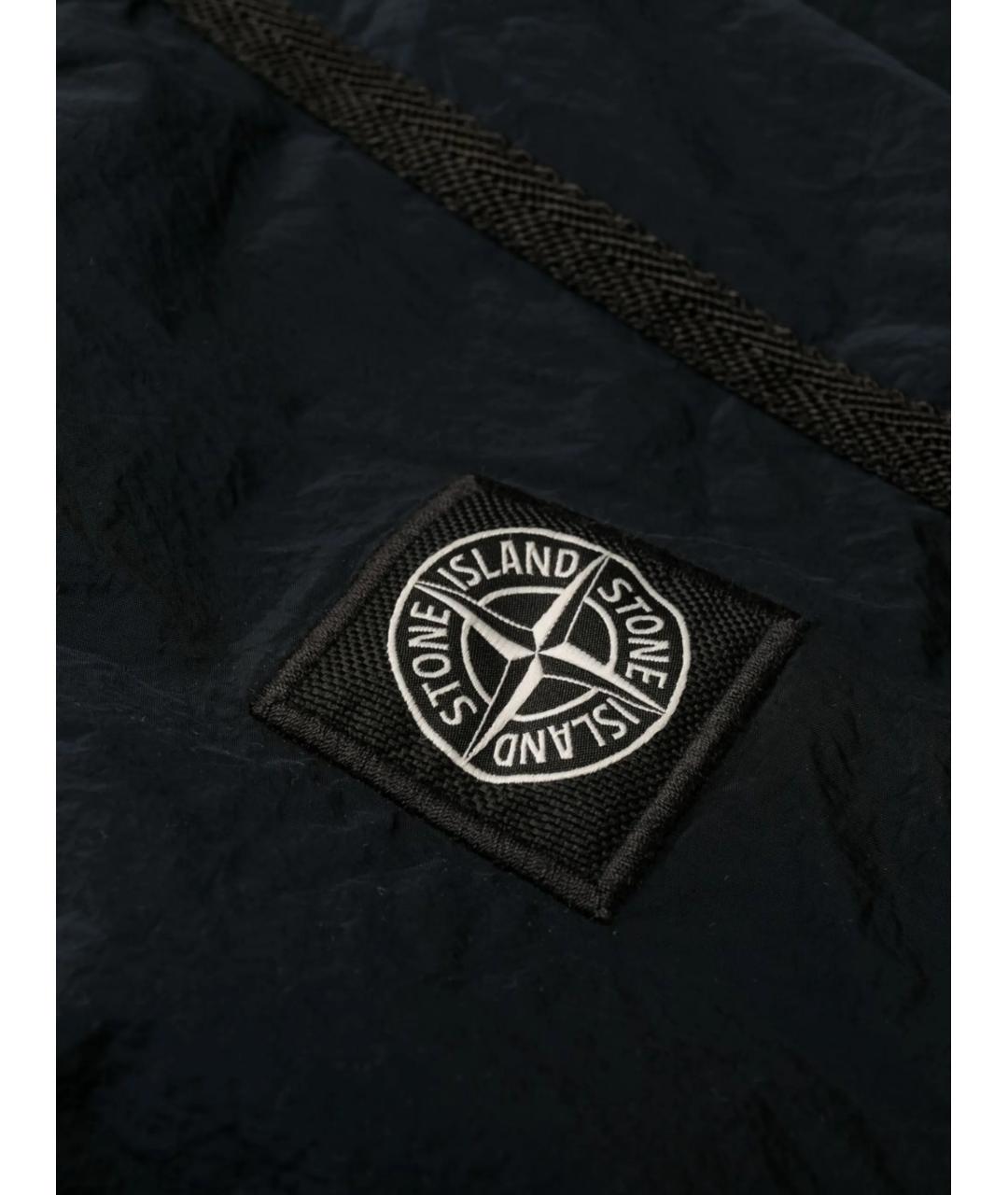 STONE ISLAND Темно-синие полиамидовые шорты, фото 3