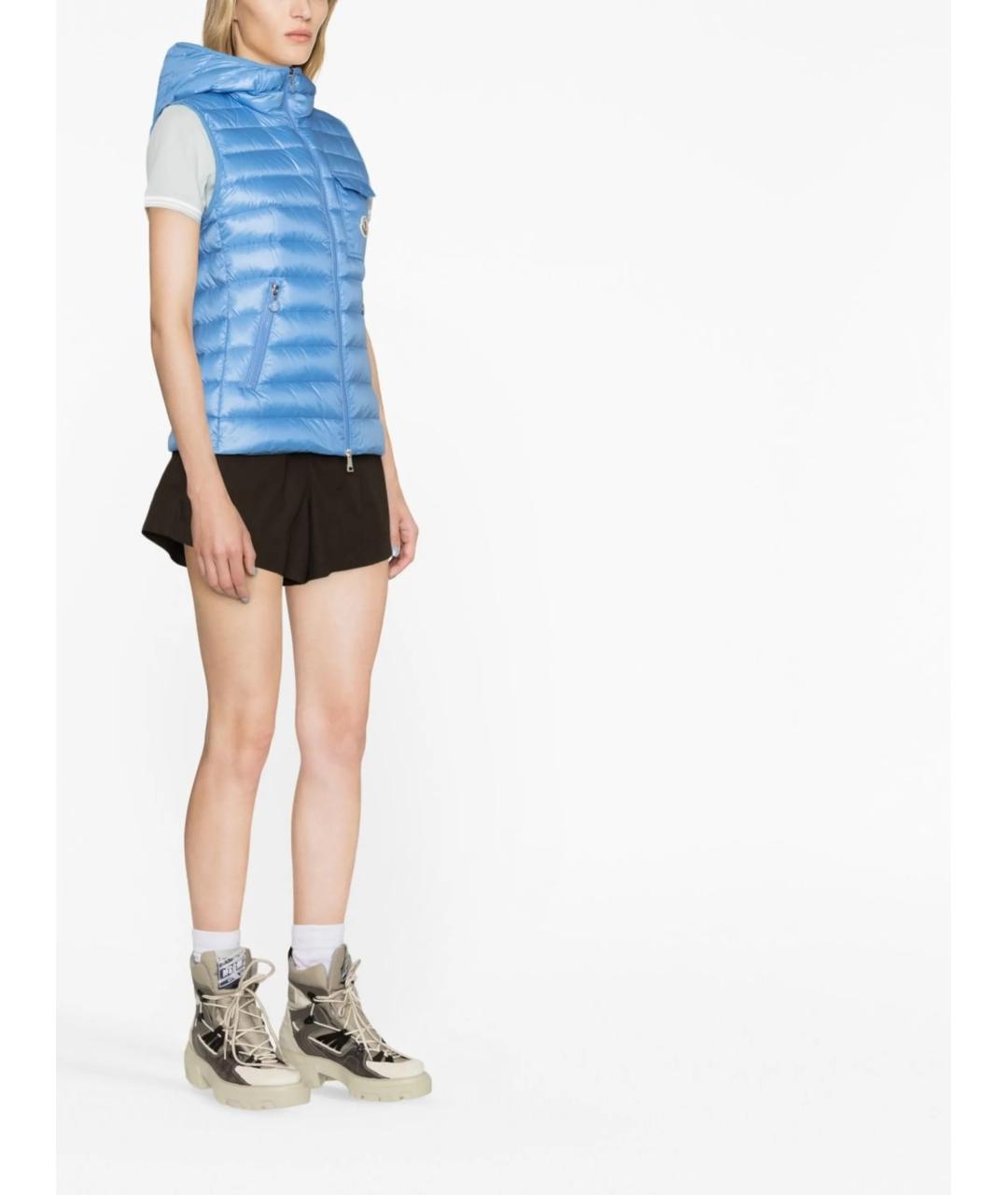 MONCLER Голубой полиамидовый жилет, фото 2