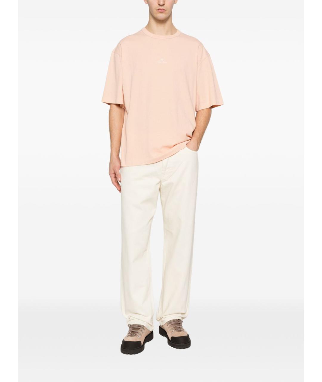 STONE ISLAND Белые хлопковые прямые джинсы, фото 2