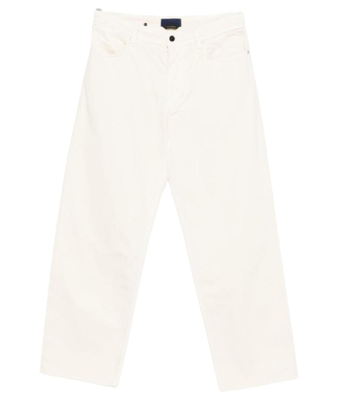 STONE ISLAND Белые хлопковые прямые джинсы, фото 1