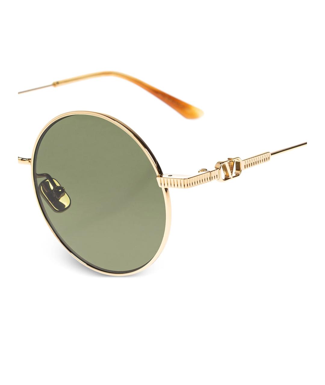 VALENTINO Золотые металлические солнцезащитные очки, фото 3
