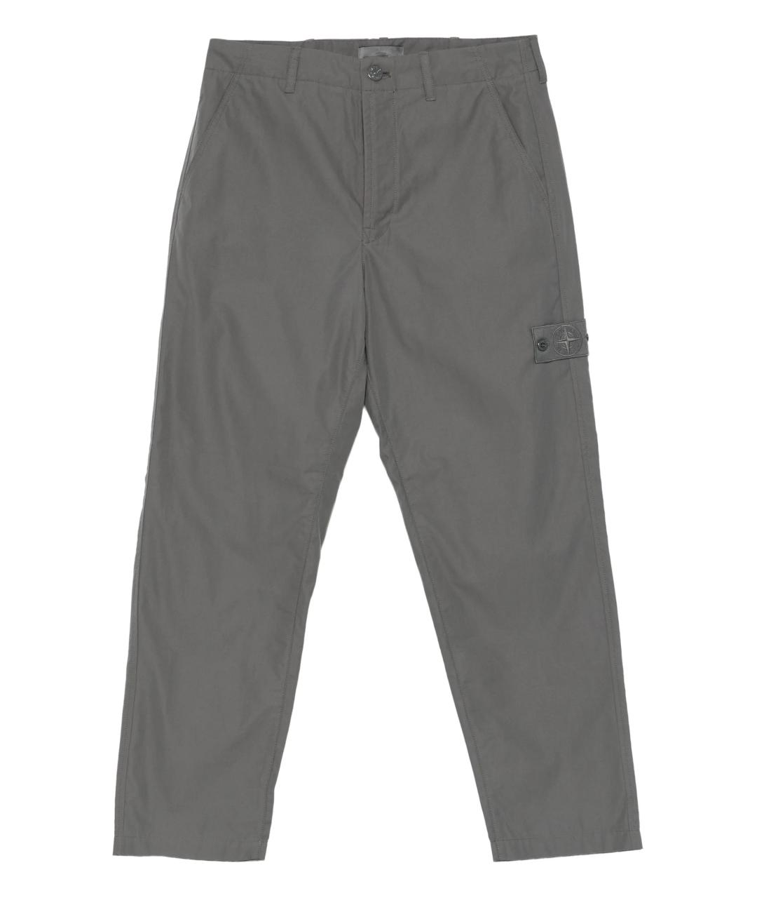 STONE ISLAND Серые хлопковые повседневные брюки, фото 1