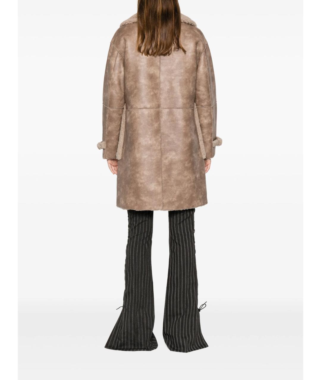 JAKKE Бежевая полиуретановая дубленка, фото 4