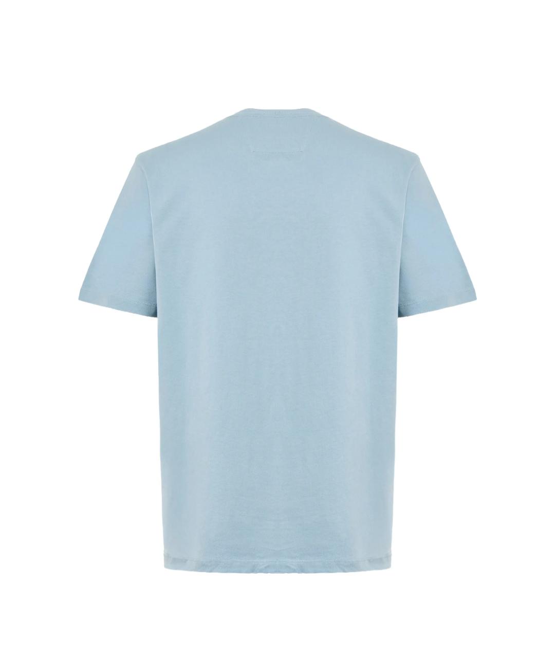CP COMPANY Голубая хлопковая футболка, фото 2