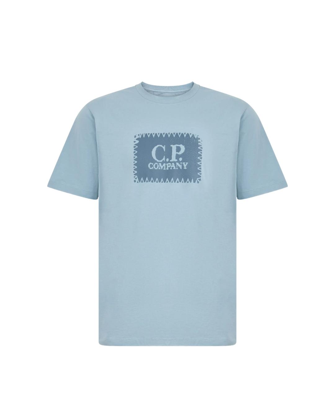 CP COMPANY Голубая хлопковая футболка, фото 1