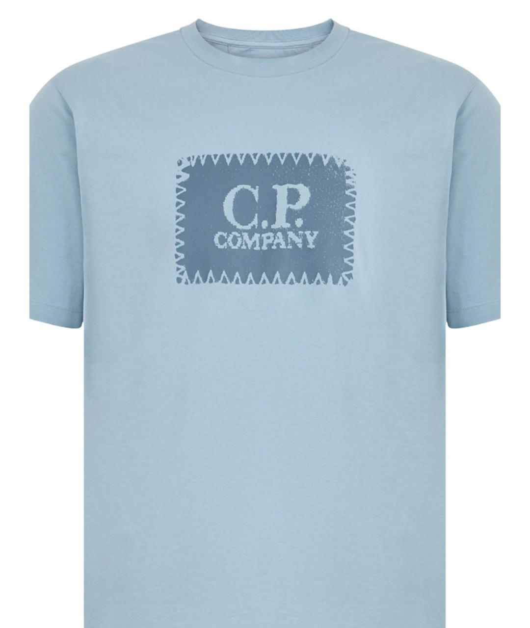 CP COMPANY Голубая хлопковая футболка, фото 3