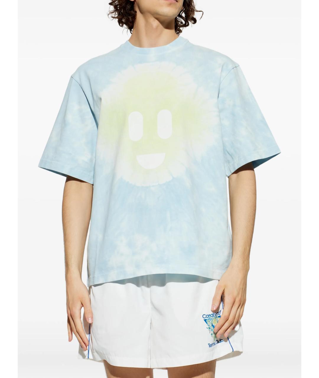 CASABLANCA Синяя хлопковая футболка, фото 5