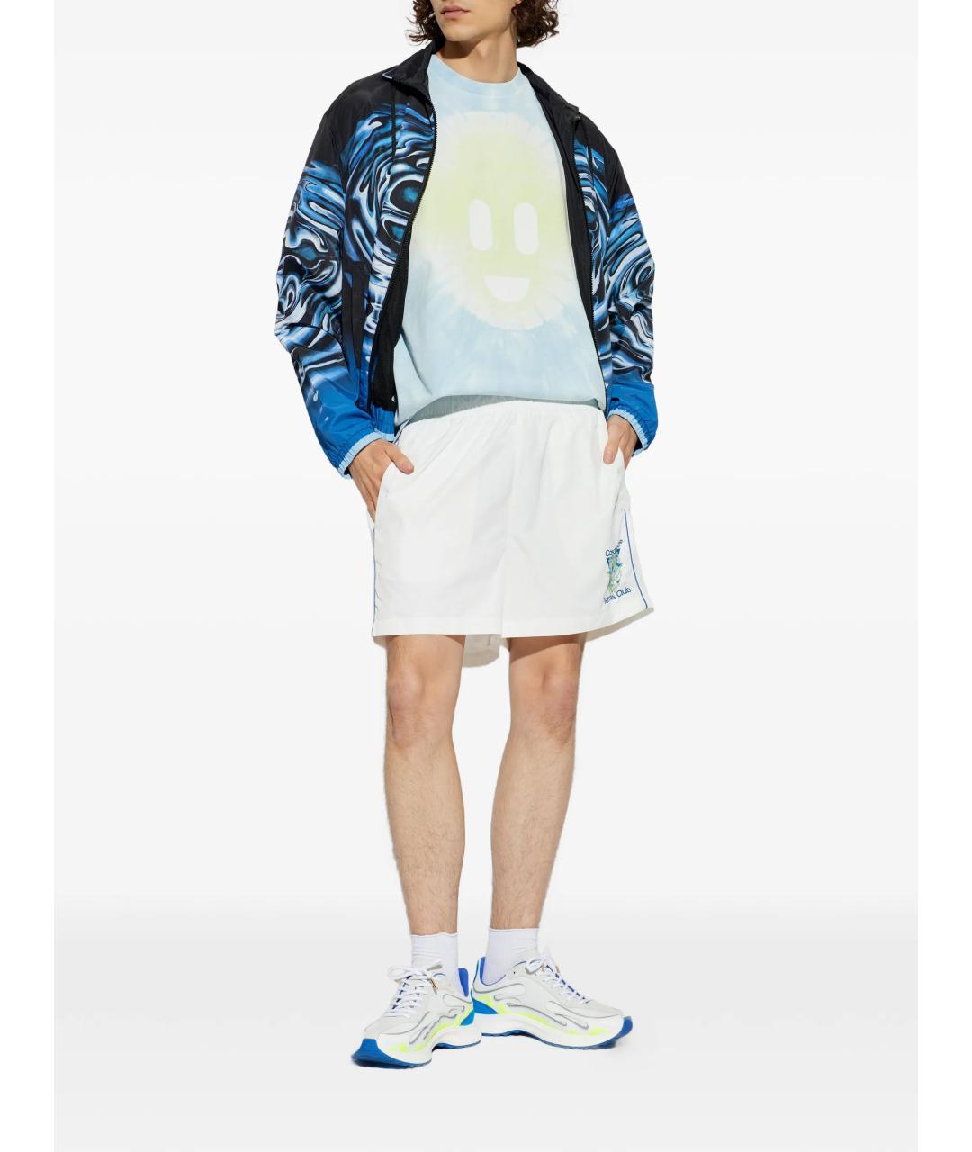 CASABLANCA Синяя хлопковая футболка, фото 4