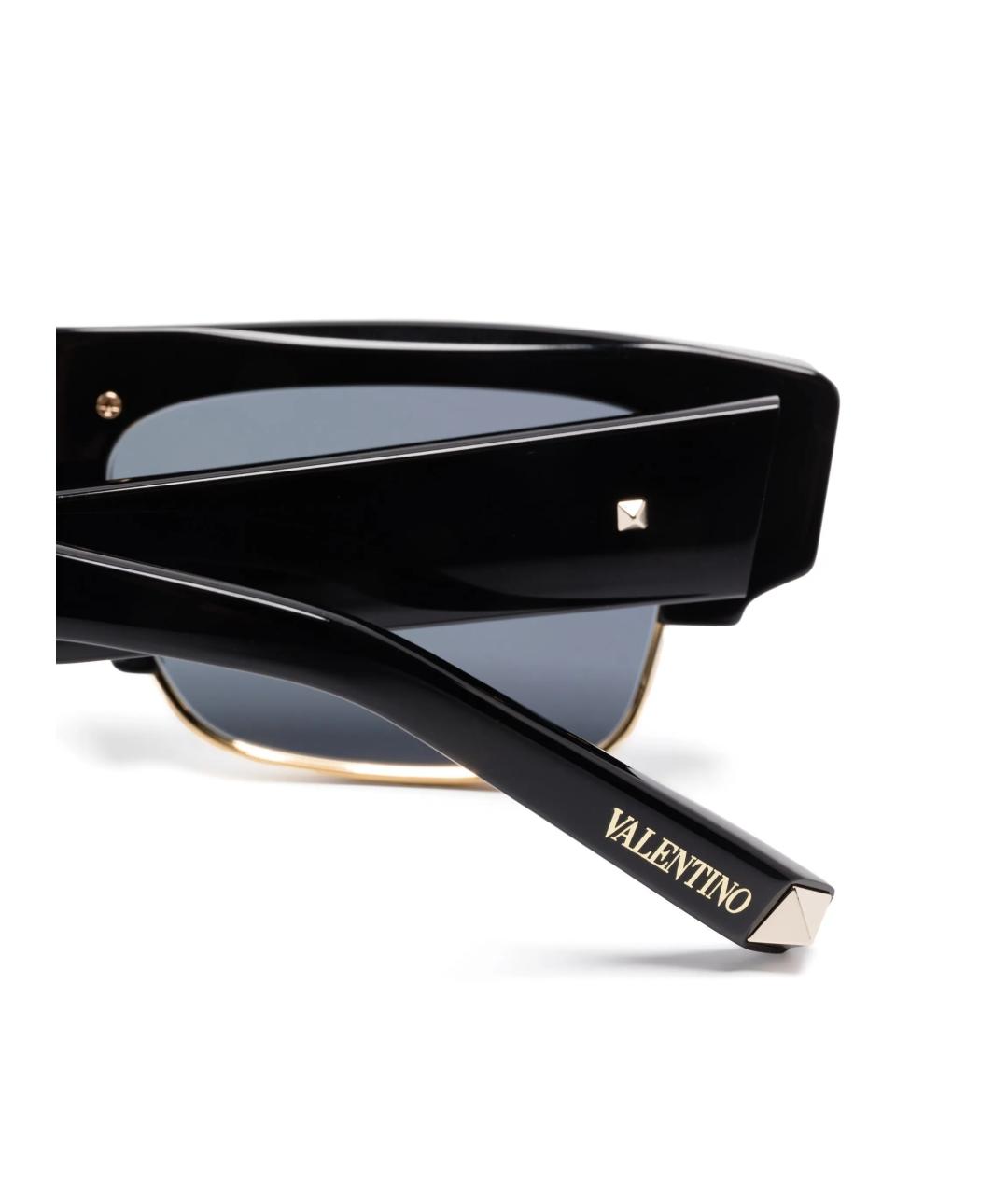 VALENTINO Черные пластиковые солнцезащитные очки, фото 3