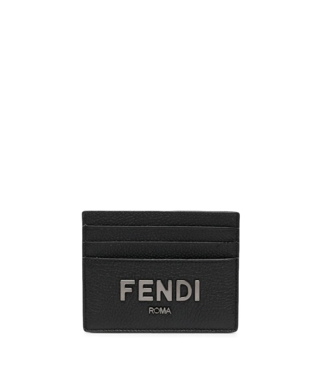 FENDI Черный кожаный кардхолдер, фото 1