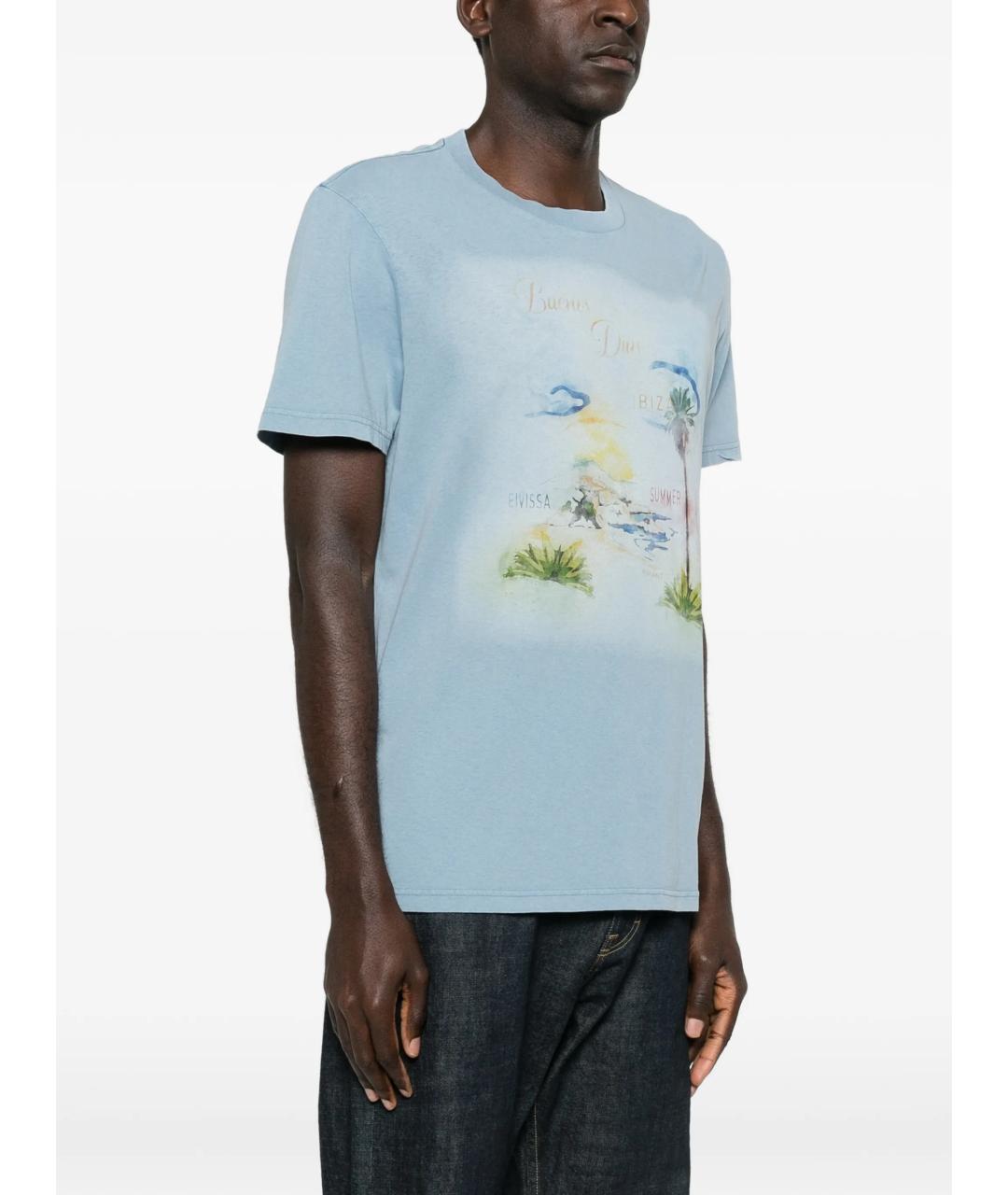 ISABEL MARANT Синяя хлопковая футболка, фото 4