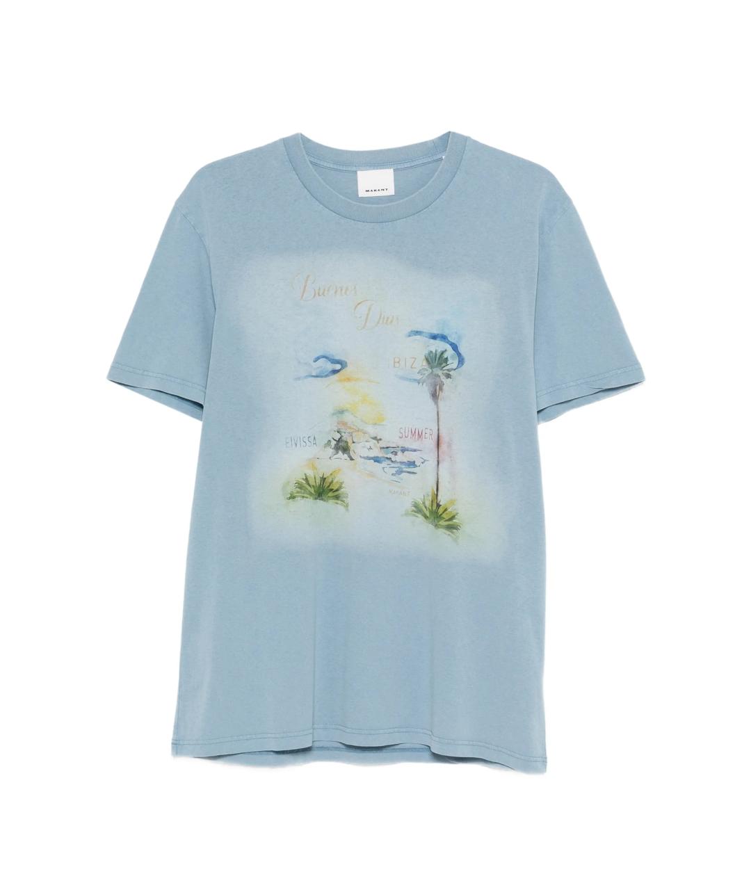 ISABEL MARANT Синяя хлопковая футболка, фото 1