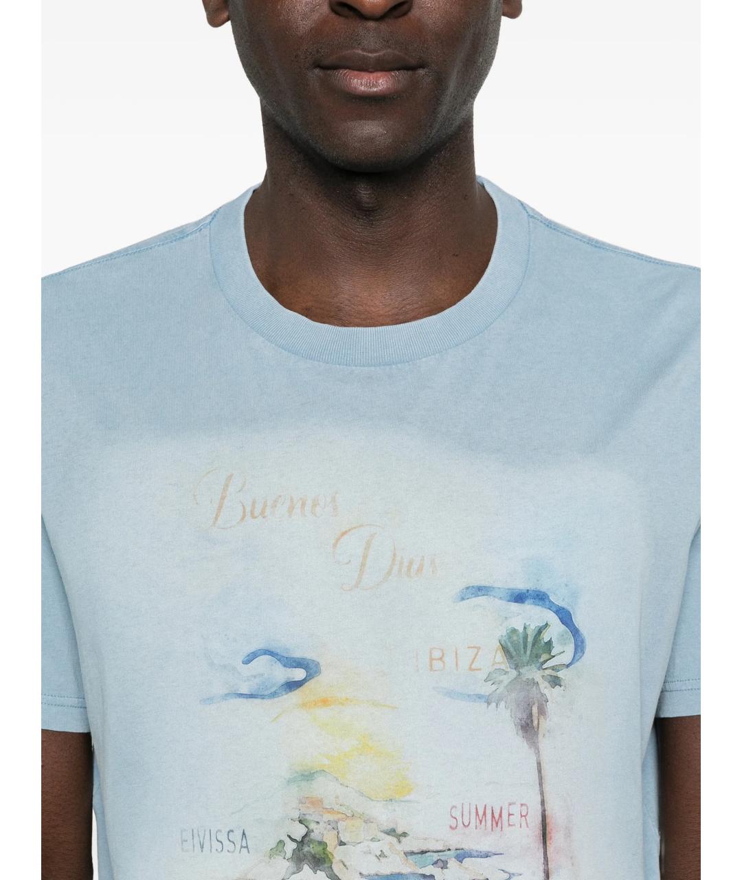 ISABEL MARANT Синяя хлопковая футболка, фото 5