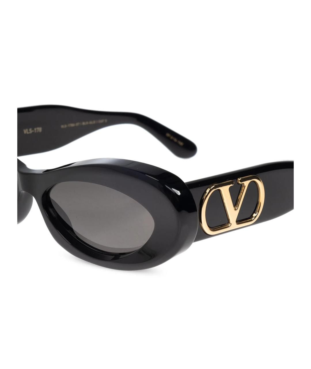 VALENTINO Черные пластиковые солнцезащитные очки, фото 3