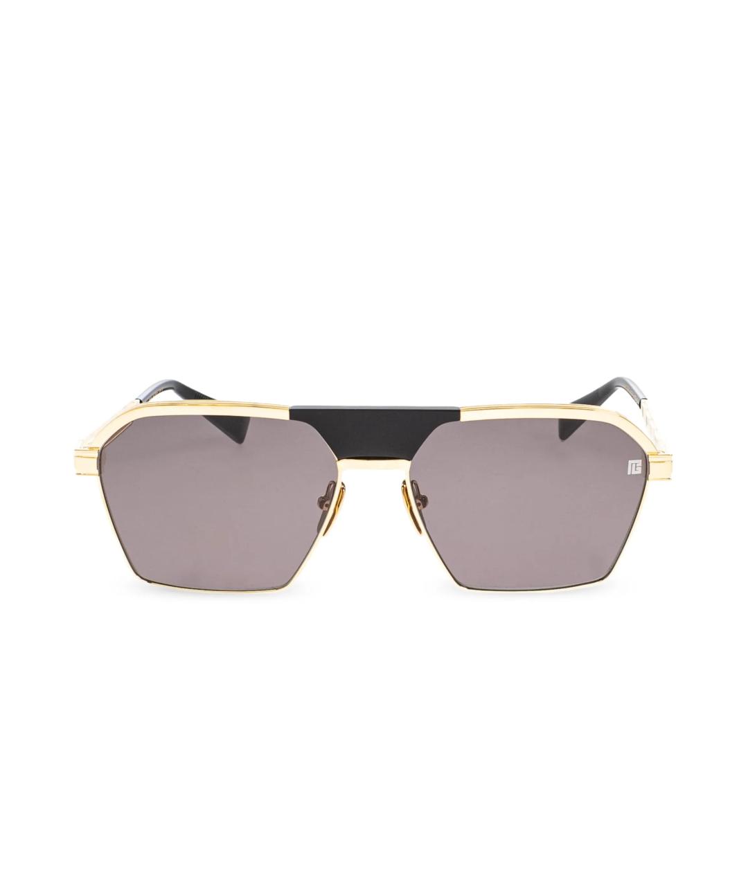 BALMAIN Золотые металлические солнцезащитные очки, фото 1