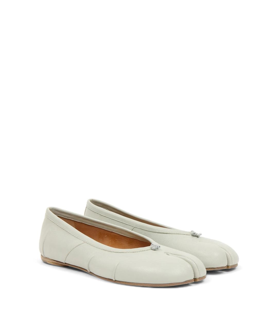 MAISON MARGIELA Серые кожаные балетки, фото 3