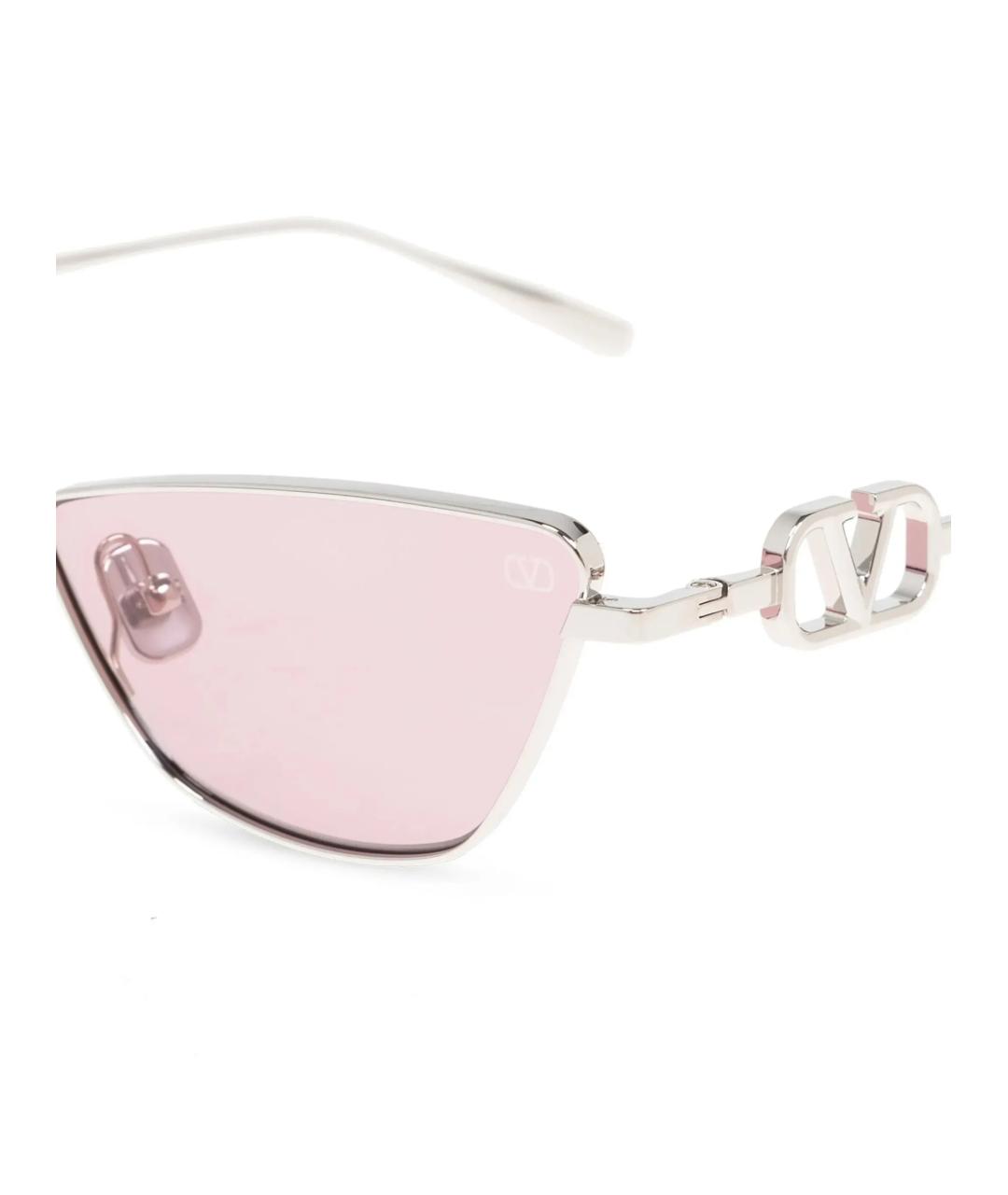 VALENTINO Серебряные металлические солнцезащитные очки, фото 3